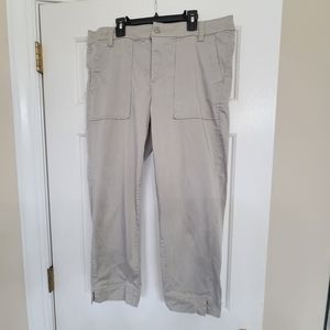 Liverpool Trey Crop Skinny Capri Trouser Pant tan Size 14